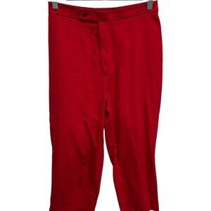 Briggs Womens Red Capri Pants Size 8 Cotton Blend Stretch Waist Flat Front